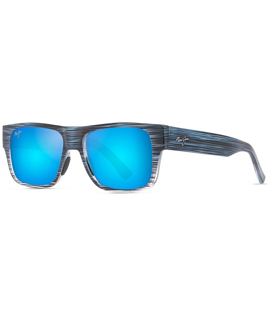

Зеркальные прямоугольные солнцезащитные очки унисекс Maui Jim Keahi PolarizedPlus2 56 мм, синий