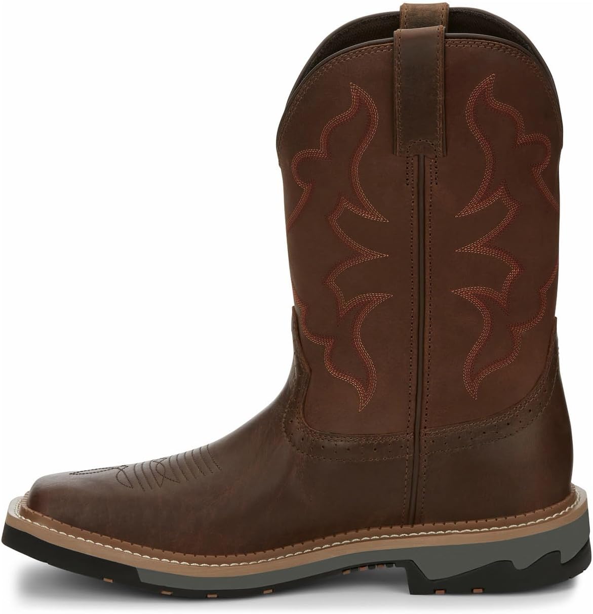 Мужские ботинки Justin Men's Boot Barn Carbide Western Work с мягким носком - Mj2200, коричневый — фото 3