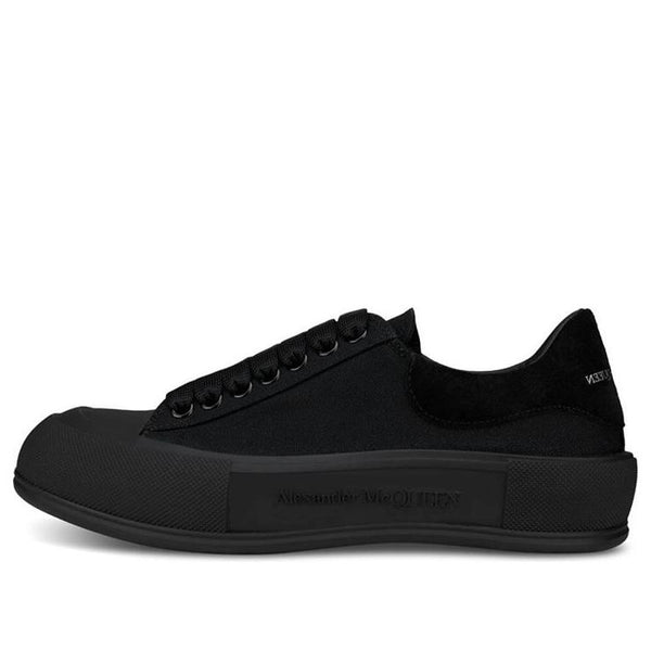 

Кроссовки deck skate plimsoll lace up 'triple black' Alexander Mcqueen, черный