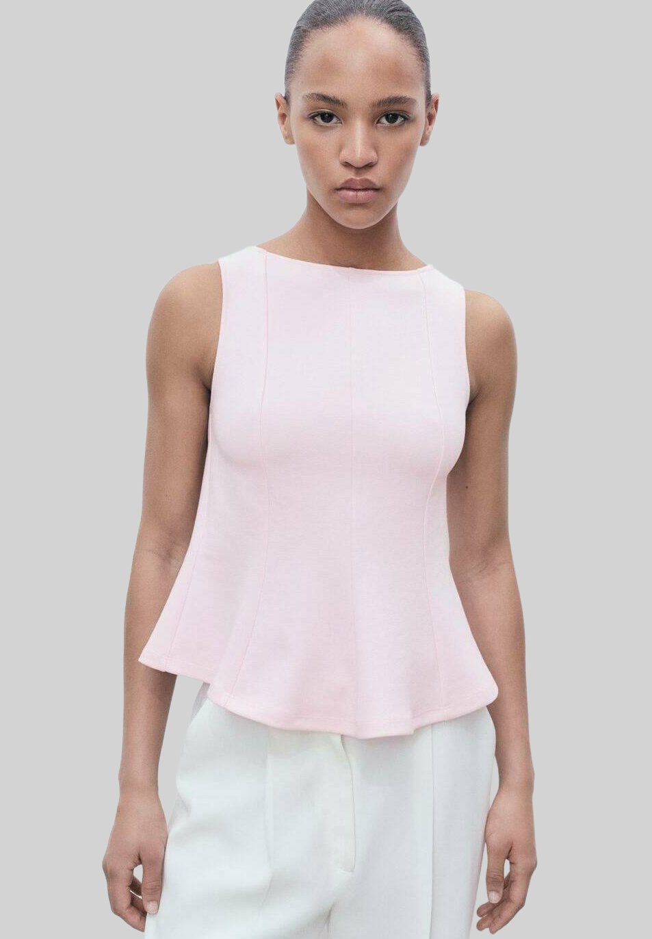 

Топ PEPLUM WITH SEAM DETAIL Mango, цвет Stone