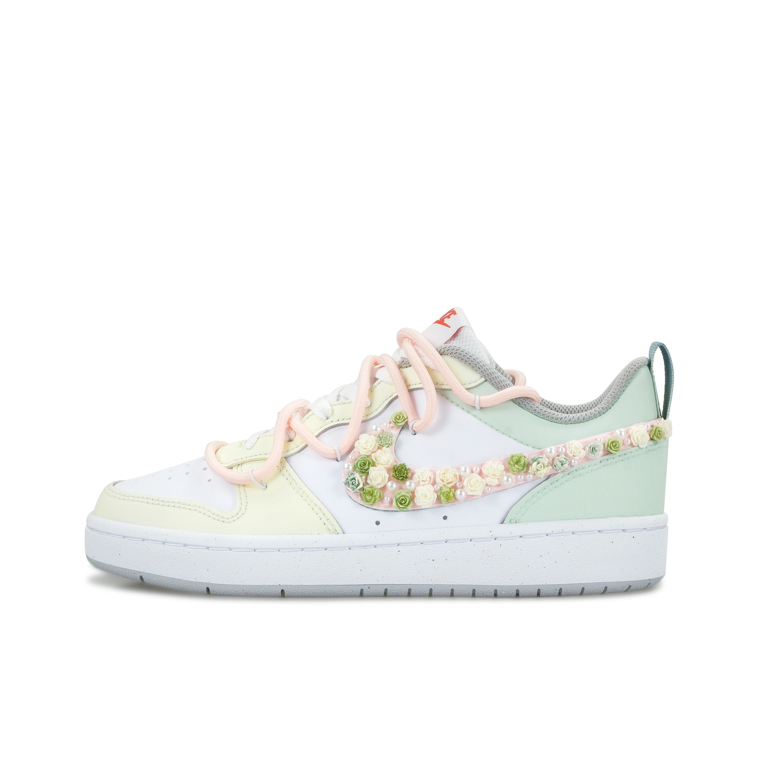 

Nike Кроссовки для скейтбординга Court Borough Monet Garden Slip Resistant Abrasion Resistant низкие детские Green для подростков