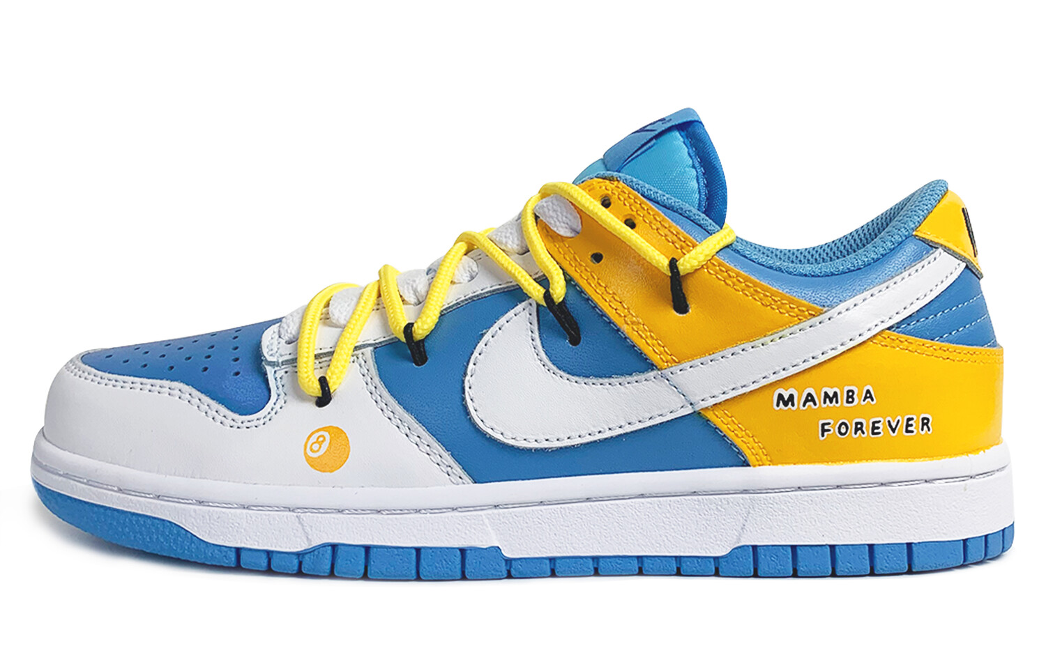 

Кроссовки Nike Dunk Skateboard Shoes Women's Low-Top White Blue Yellow