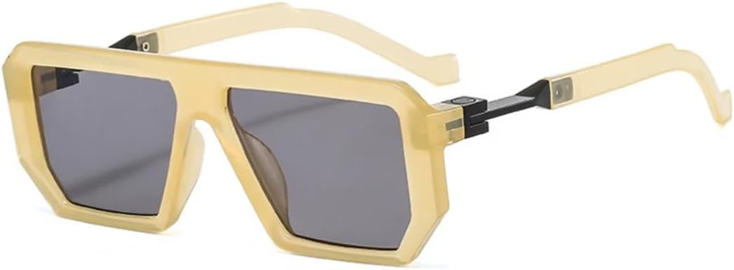 

Солнцезащитные очки для мужчин и женщин - защита UV400 - маленькая оправа, цветные линзы Jelly Color, для занятий спортом на открытом воздухе и вождения DSVIGF, Jelly Beige Grey