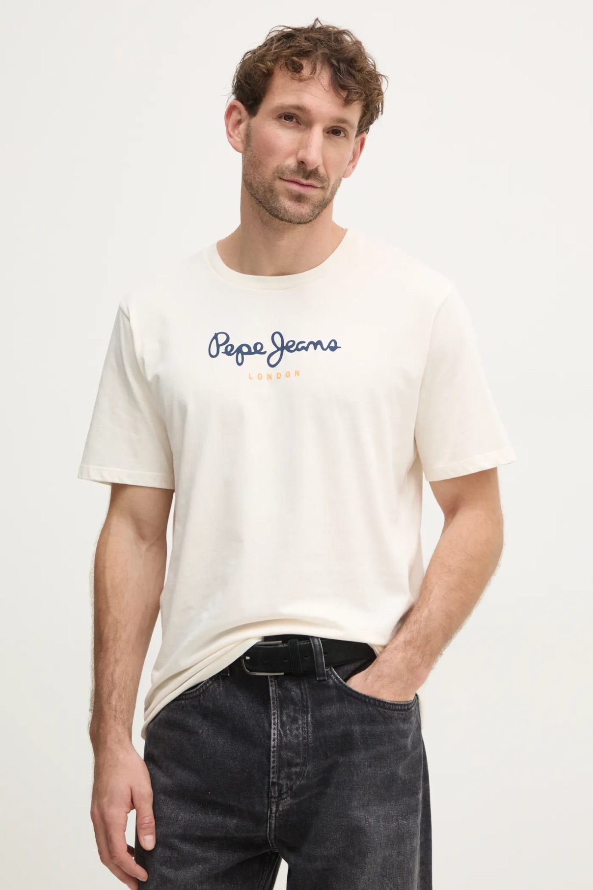

Футболка Eggo из хлопка Pepe Jeans, бежевый