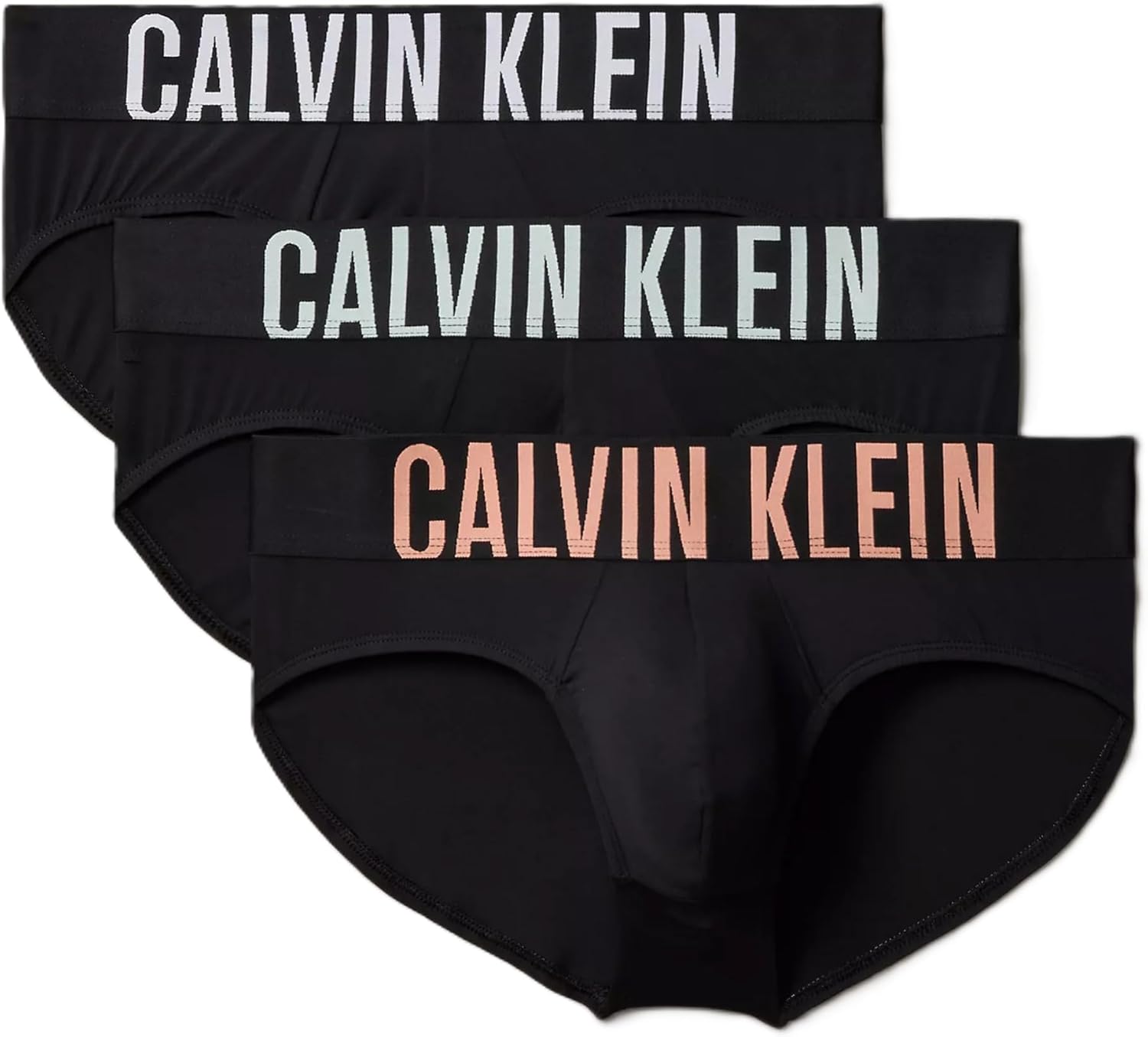 

Комплект из 3 трусов-брифов Calvin Klein Mens Intense Power Hip, Black Bodies W/ Papaya Punch, White, Moonlight Jade Logos