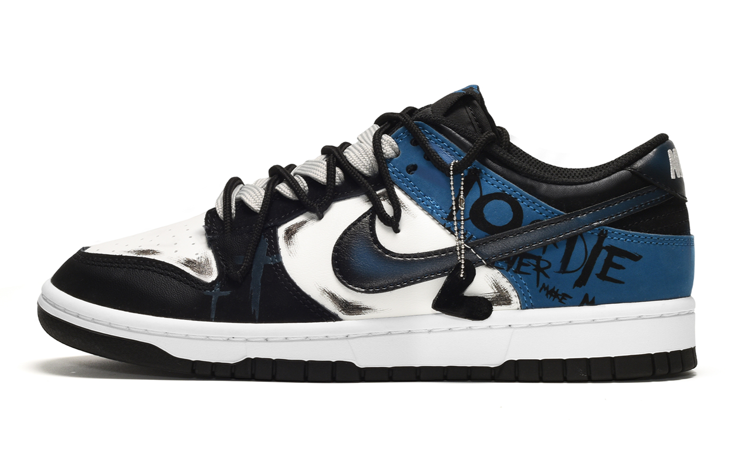 

Кроссовки Nike Dunk Skateboard Shoes Women's Low-Top Black White Blue