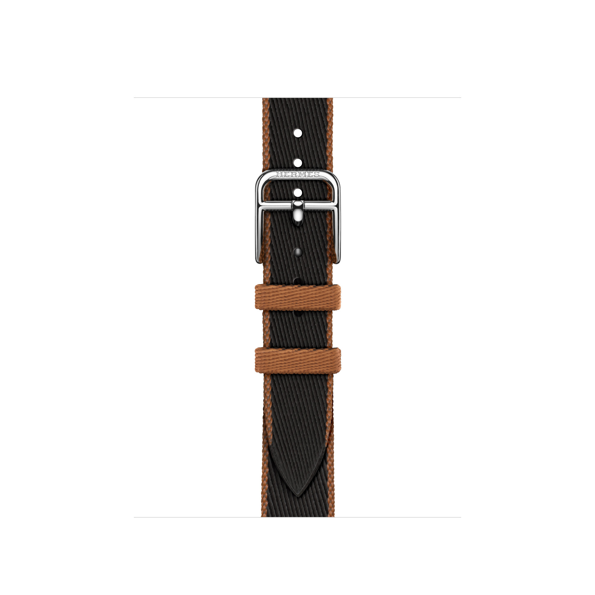 

HERMES Часы Strap Apple Compatibility Polyamide Yarn Material, Black & Gold