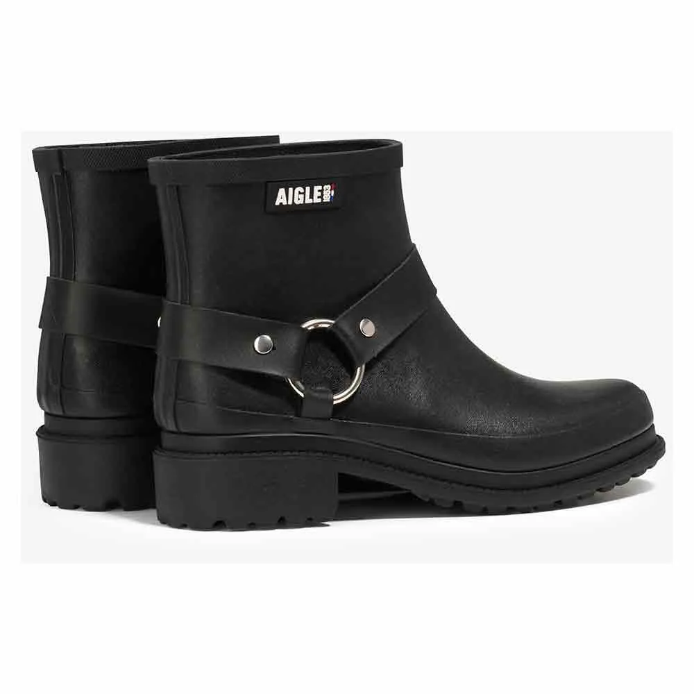 Женские ботинки Aigle резиновые на каблуке, черный — фото 4