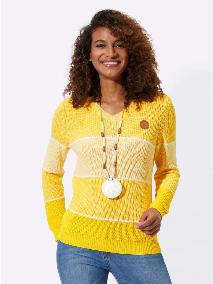 

Свитер в меланжевом солнечно-желтом и белом цвете WITT WEIDEN