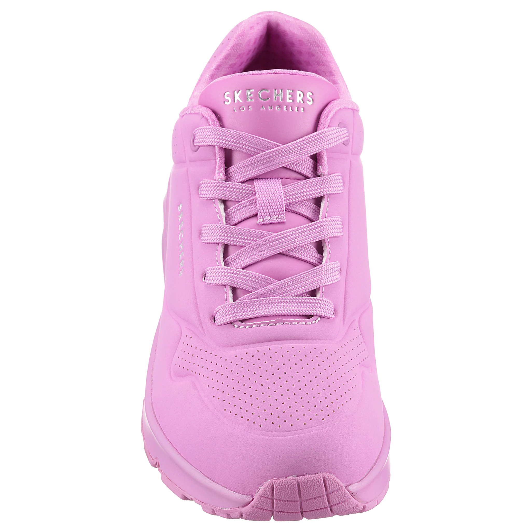 Кроссовки Skechers "Street Uno - Stand on Air", простого вида, повседневная обувь, полуботинки, туфли на шнуровке, розовый — фото 4