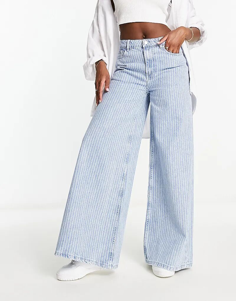 

Мешковатые широкие джинсы в синюю полоску ASOS DESIGN