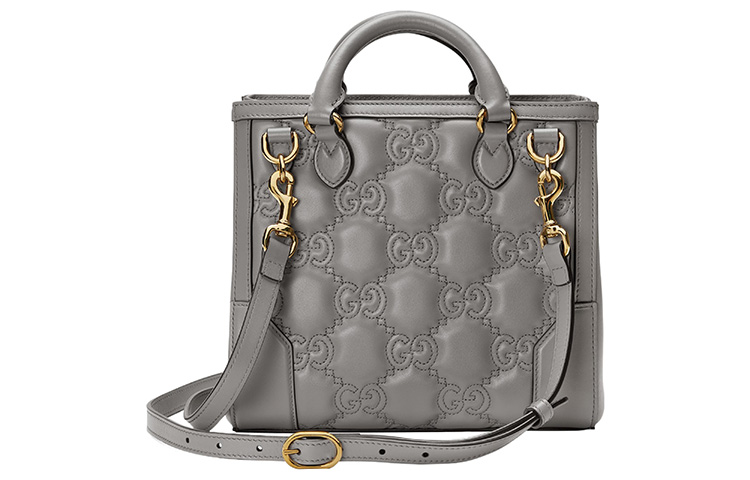 Женский мини-клатч кросс-боди из матовой кожи GUCCI, серый — фото 4