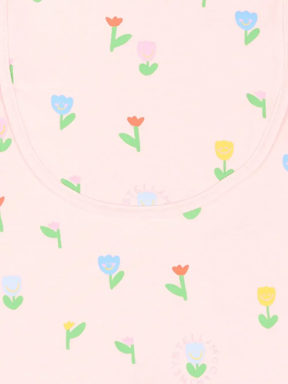 Комплект из нагрудника и ромпера с цветочным принтом Stella McCartney Kids, розовый — фото 4