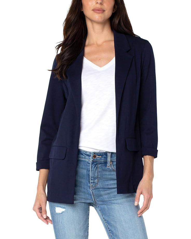 

Блейзер Liverpool Los Angeles Petite Boyfriend Blazer with Princess Darts Super Stretch Ponte, цвет Cadet Blue