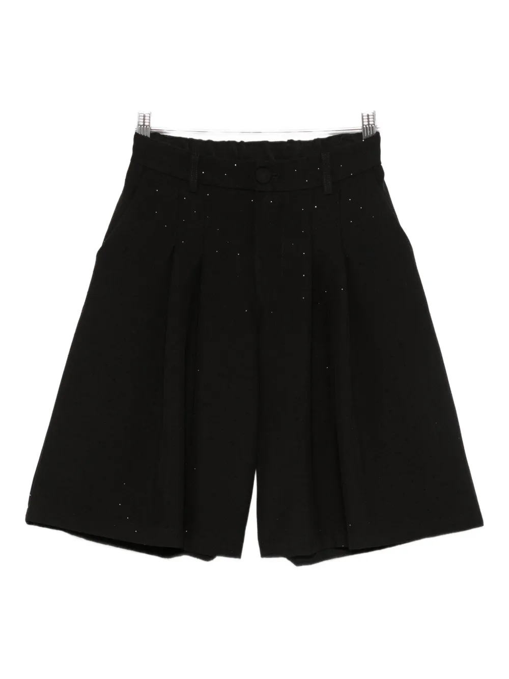 

Плиссированные шорты с украшением из страз Miss Grant Kids, черный