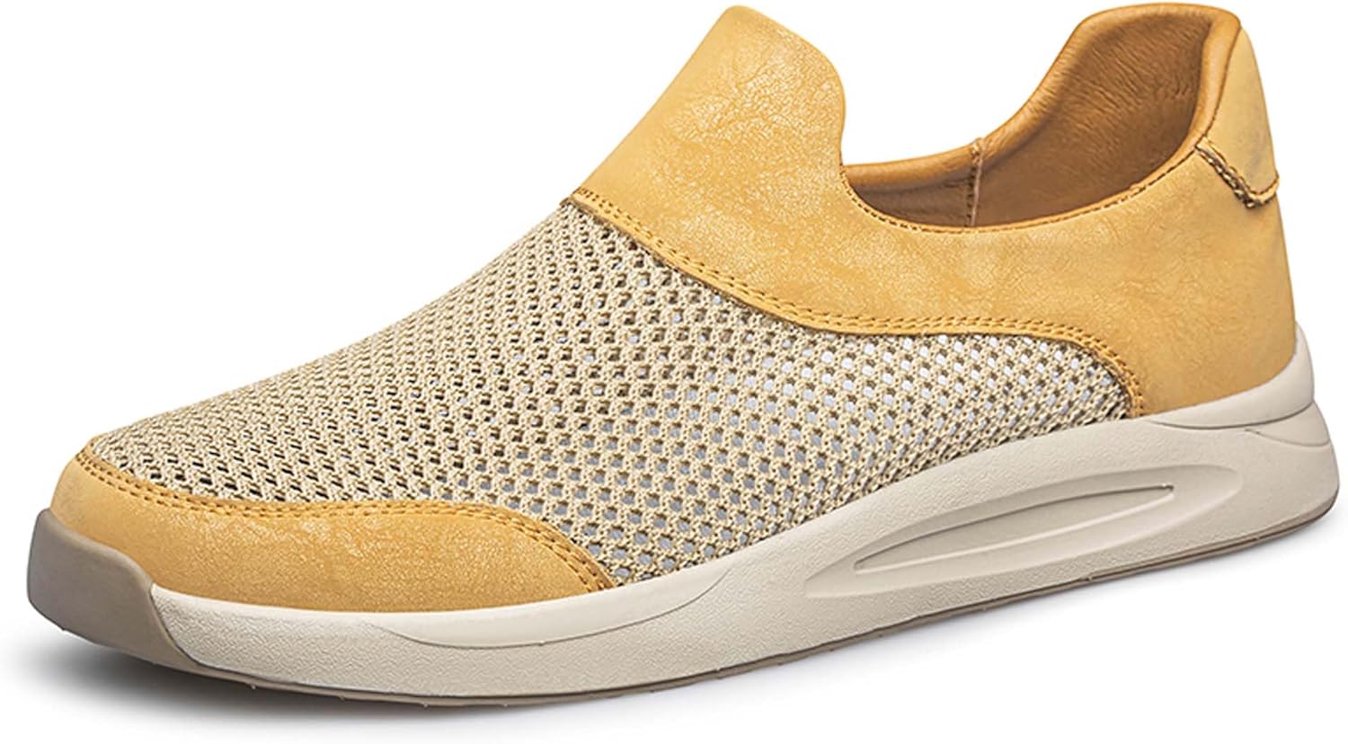 

Мужские модные прогулочные кроссовки летние сетчатые дышащие повседневные кроссовки удобные с мягкой подошвой для бега лоферы для вождения повседневная обувь Generic, желтый