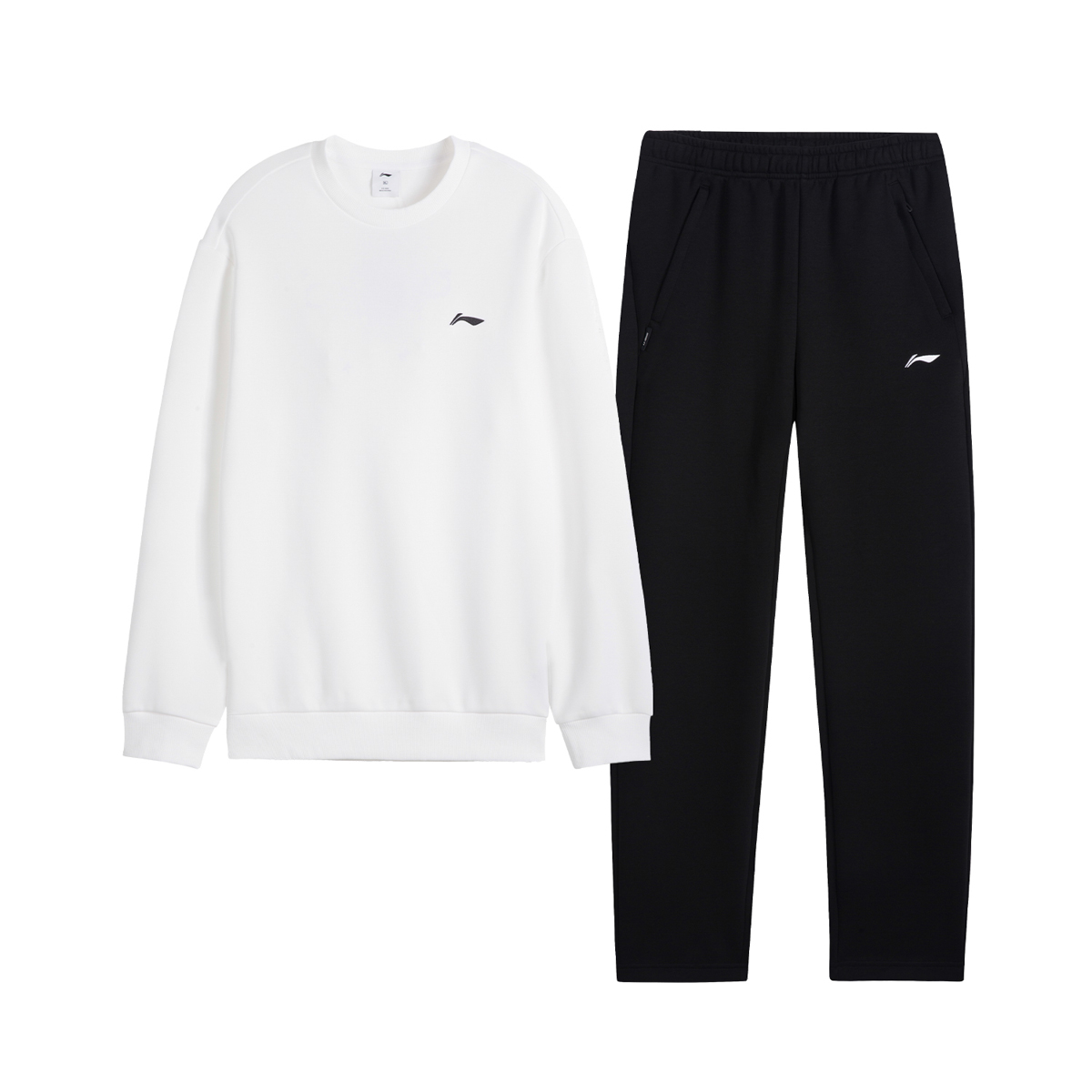 

Комплект из двух предметов: толстовка и свитшот LiNing для мужчин., белый top+черный pants