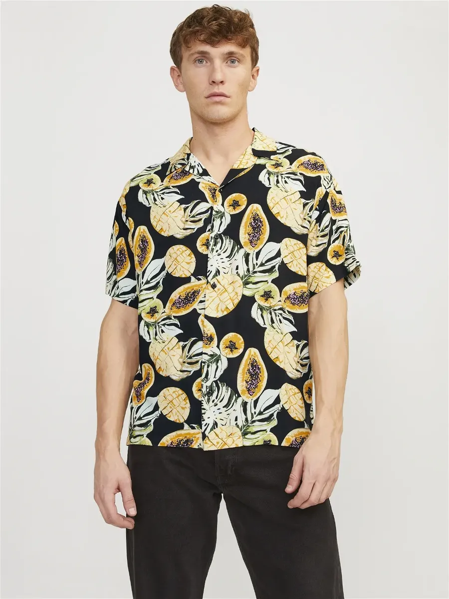 

Гавайская рубашка Jack & Jones "JORLUKE TAMPA AOP SHIRT SS SN", черный
