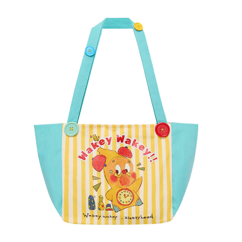 

POP MART Сумка-шопер из полиэстера с хлопком, Blue & Yellow