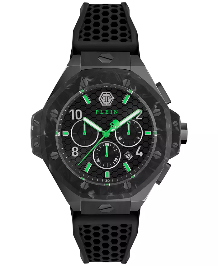 

Мужские часы с хронографом на черном силиконовом ремешке, 46 мм Philipp Plein