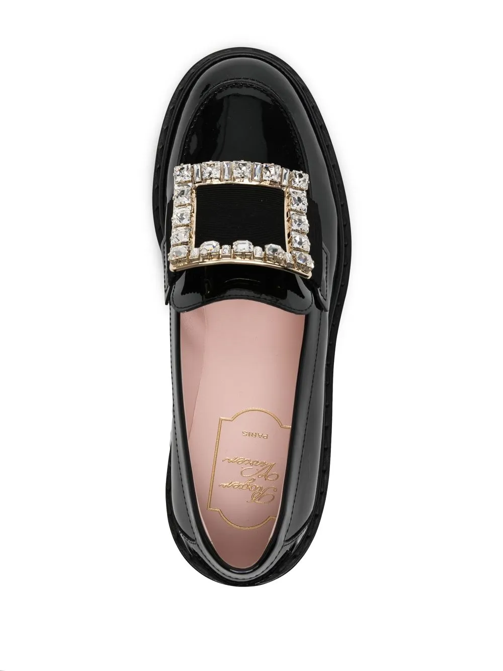 Лакированные лоферы с кристаллами Roger Vivier, черный — фото 4