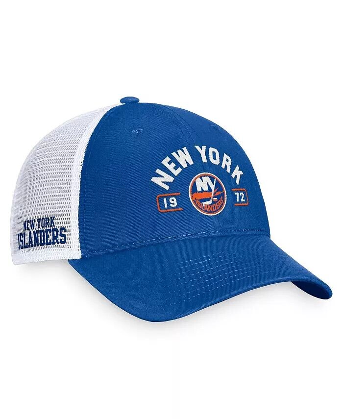 

Мужская королевская/белая регулируемая кепка для свободного удара New York Islanders Trucker Fanatics