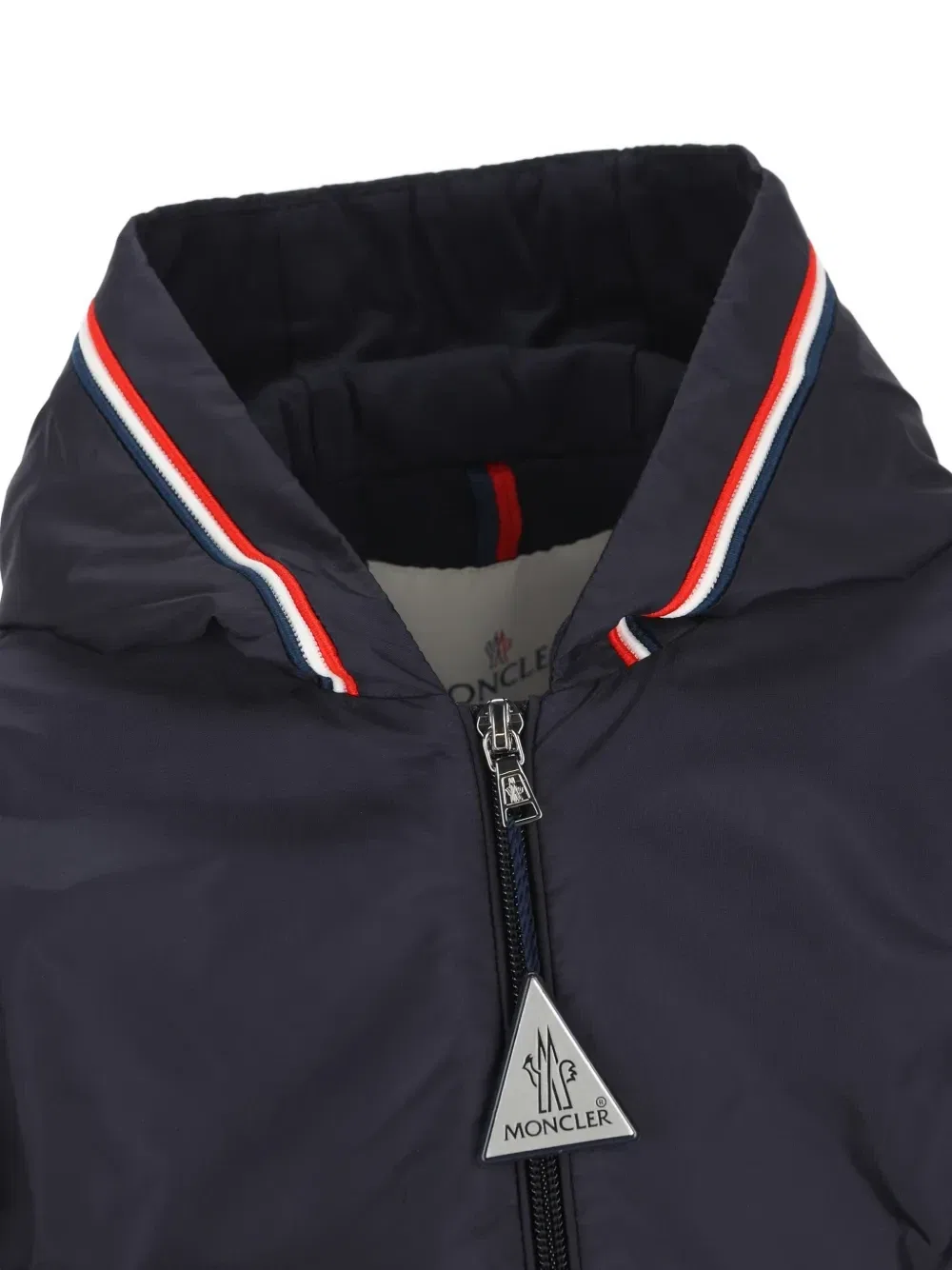 Куртка с капюшоном, отделанная полосками Moncler Enfant, синий — фото 3