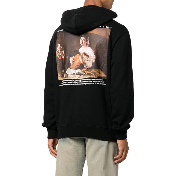 Толстовка men's fw22 character printing hooded long sleeves loose fit black Off-White, черный — фото 3