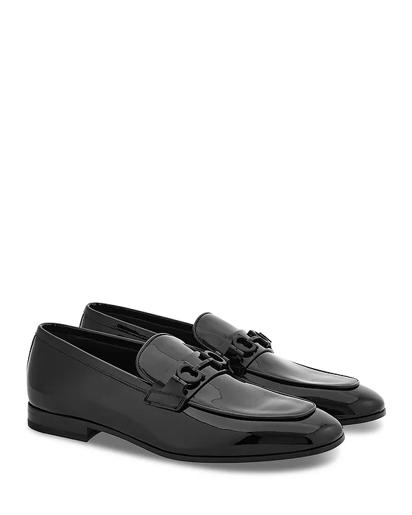 Мужские лакированные лоферы Baltyver Ferragamo, черный — фото 4