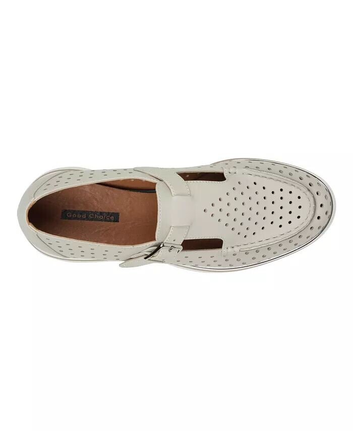 Женские лоферы на платформе Karmine с лазерной резкой Mary Jane GC Shoes, синий — фото 4