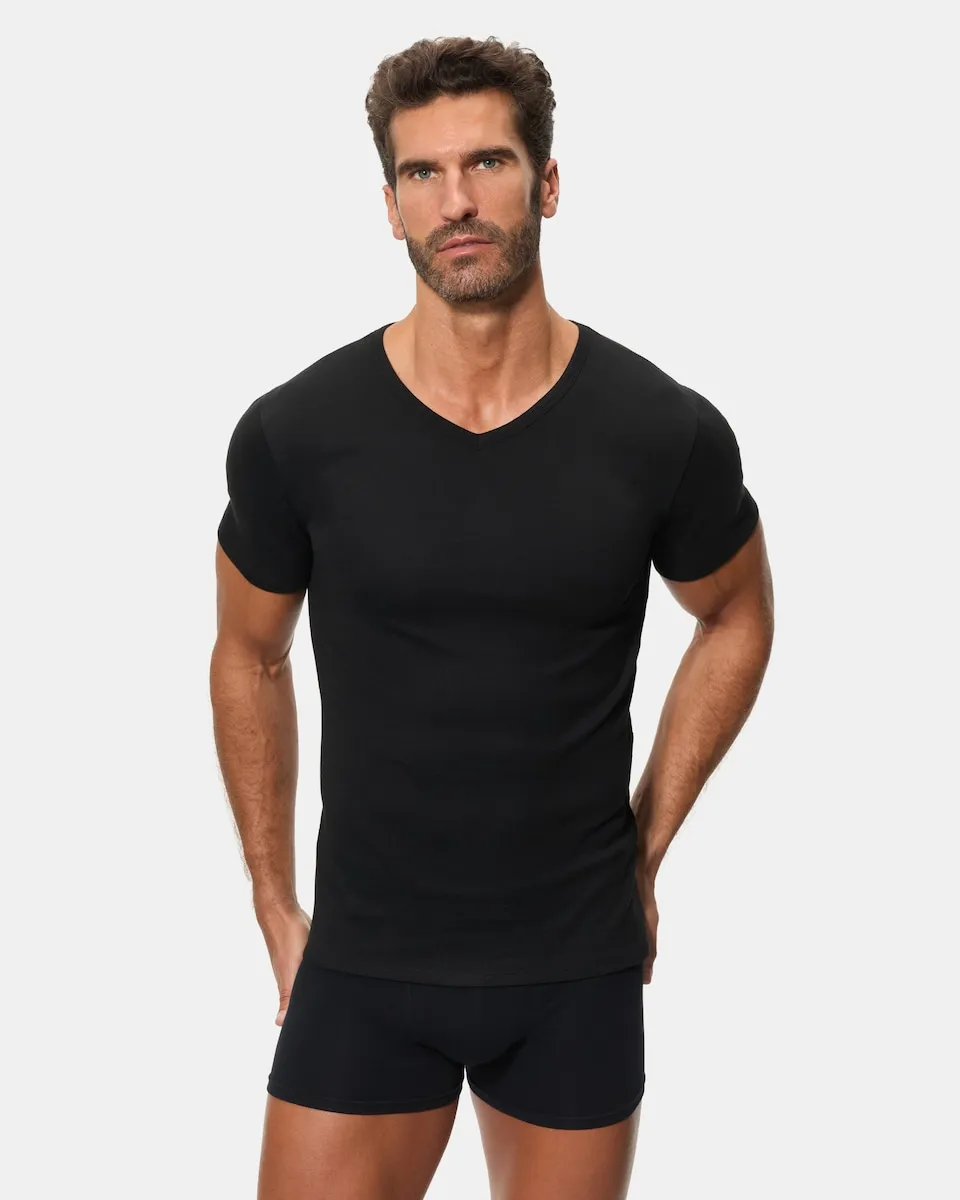 

Мужская термальная футболка из хлопка с коротким рукавом Abanderado, черный