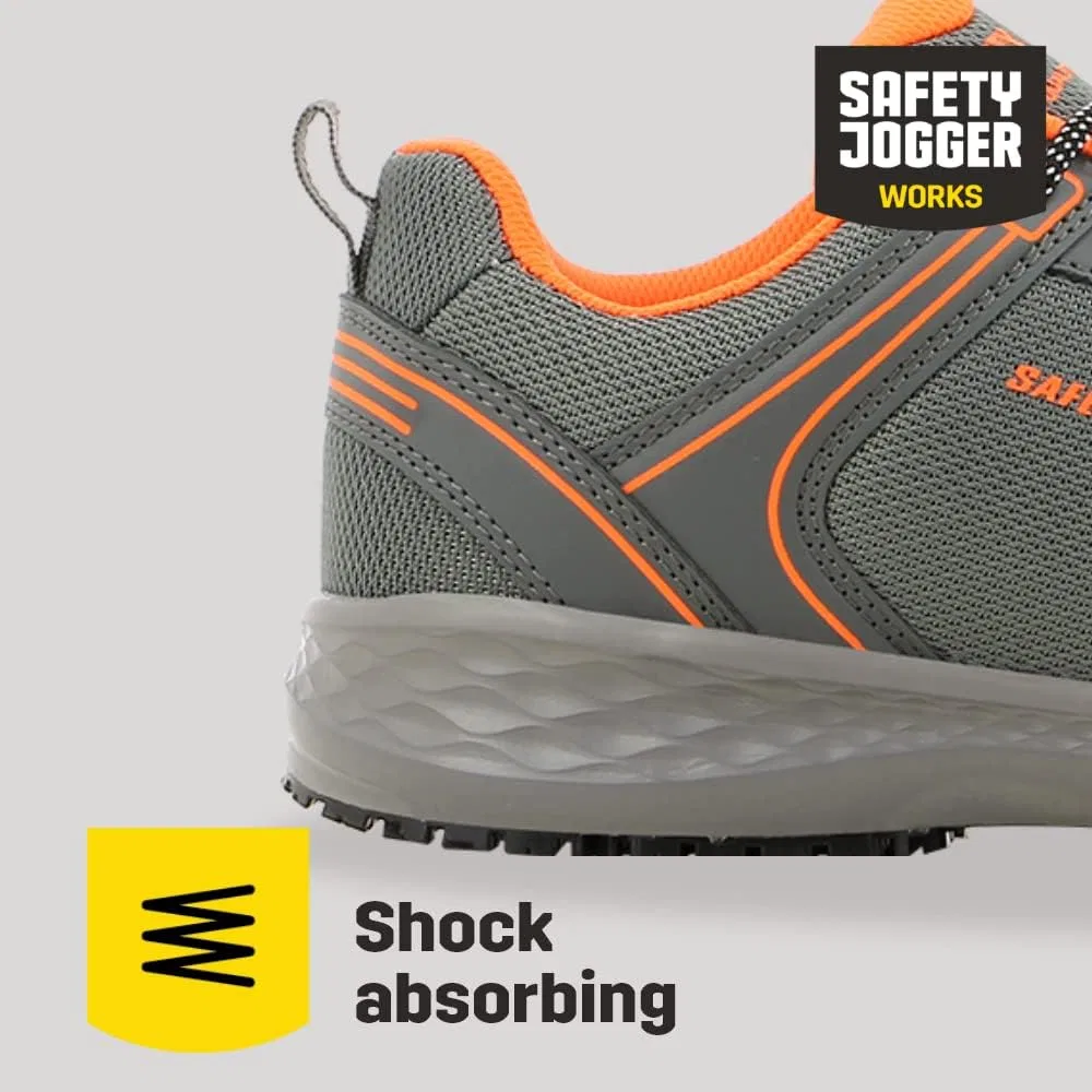 Защитные кроссовки SAFETY JOGGER S1 со стальными защитными носками, удобная рабочая обувь для мужчин и женщин, Balto, нескользящая и легкая защитная обувь, идеально подходит для логистики и промышленности, Light Grey — фото 3