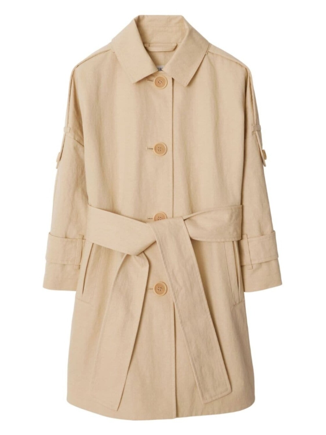 

Burberry Kids однобортное пальто, нейтральный цвет