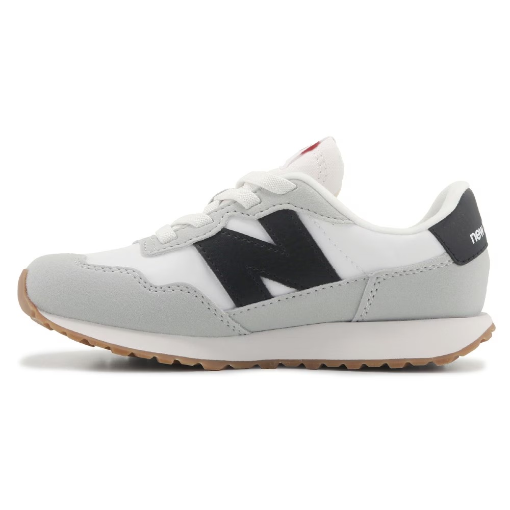 Детские ретро-кроссовки на липучках 237 New Balance для малышей, white/black/gum — фото 3