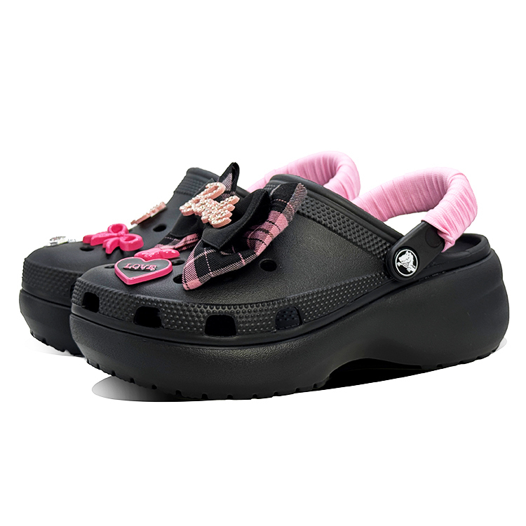Crocs Классические платформенные клоги женские черно-розовые, цвет Black Pink — фото 2