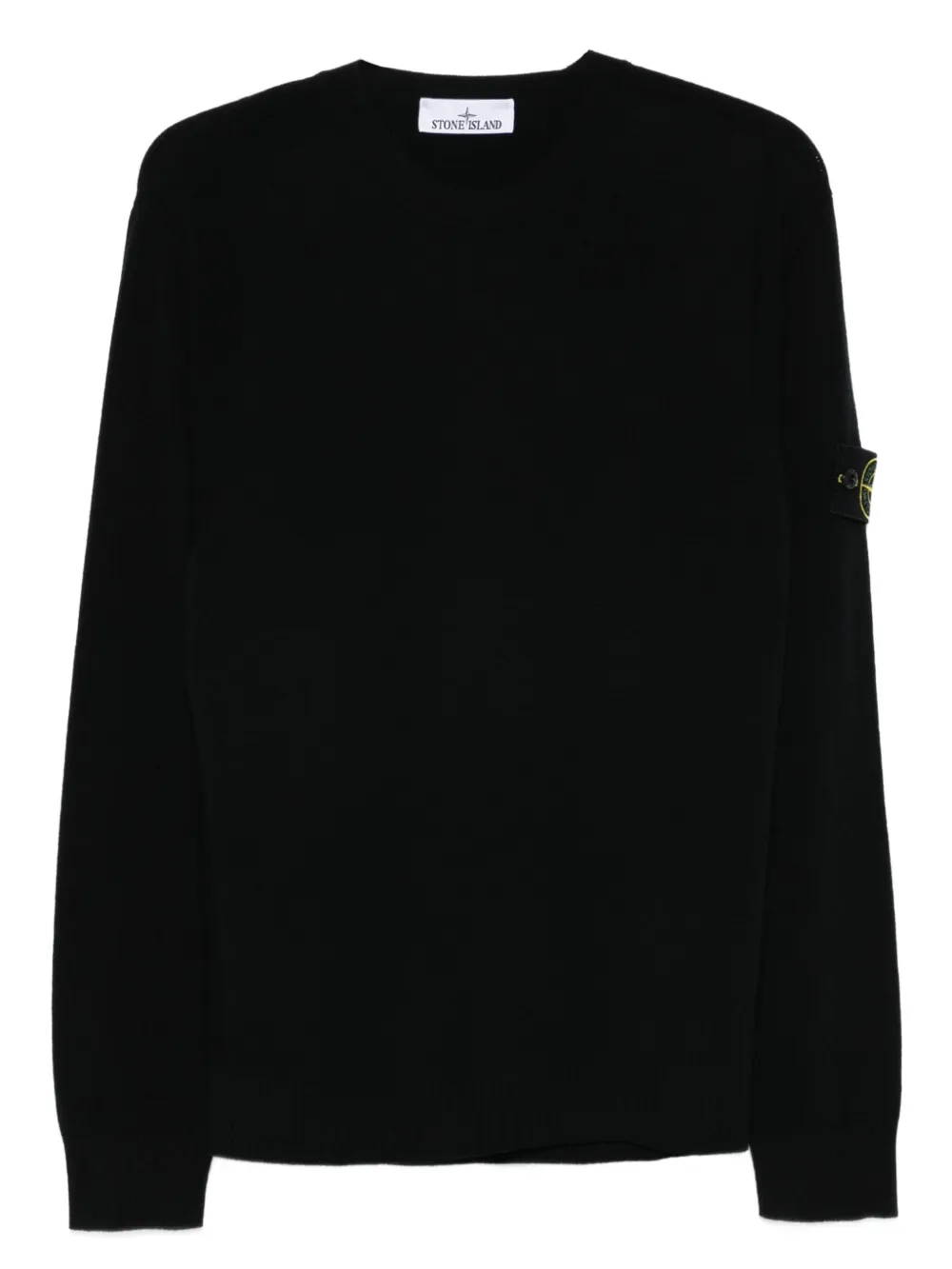 

Свитер с круглым вырезом и нашивкой-логотипом Stone Island, черный