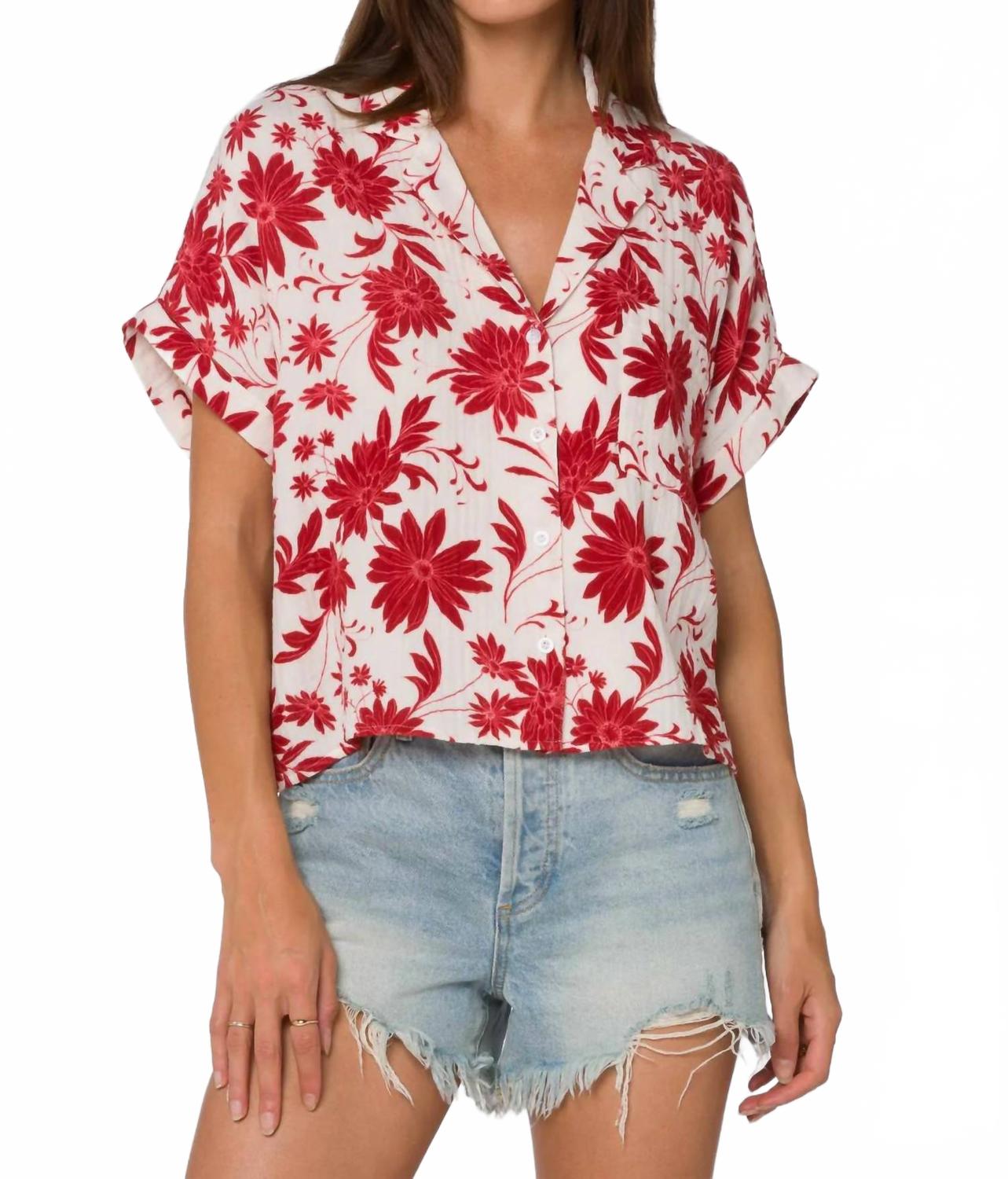 

Блузка с цветочным принтом красная Velvet Heart