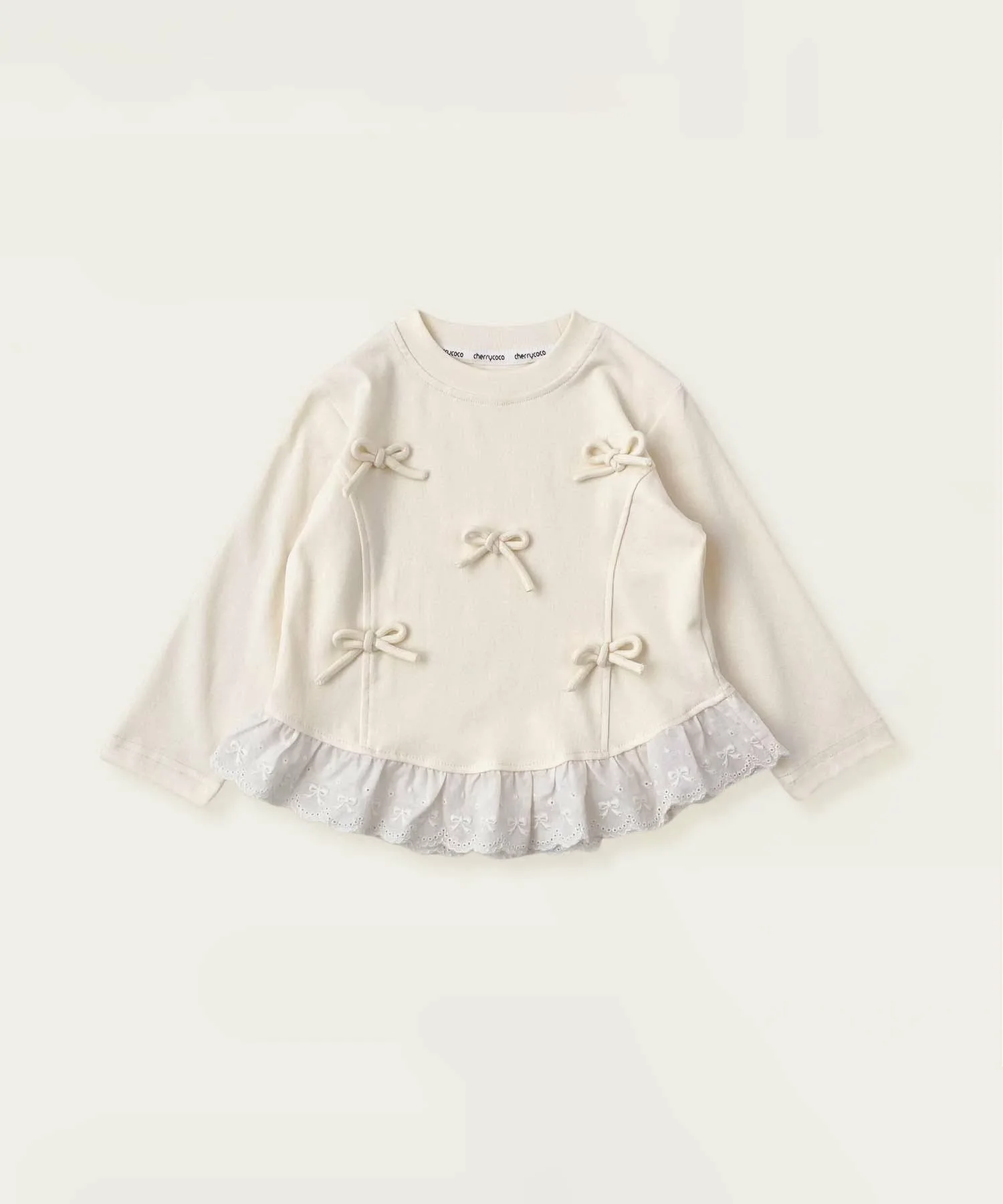 Топ с оборками и лентами по низу Aimoha Kids, off white