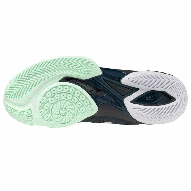Кроссовки для бадминтона «Wave Claw EL2 WIDE» от Mizuno, 65 Gray X White X Green — фото 3