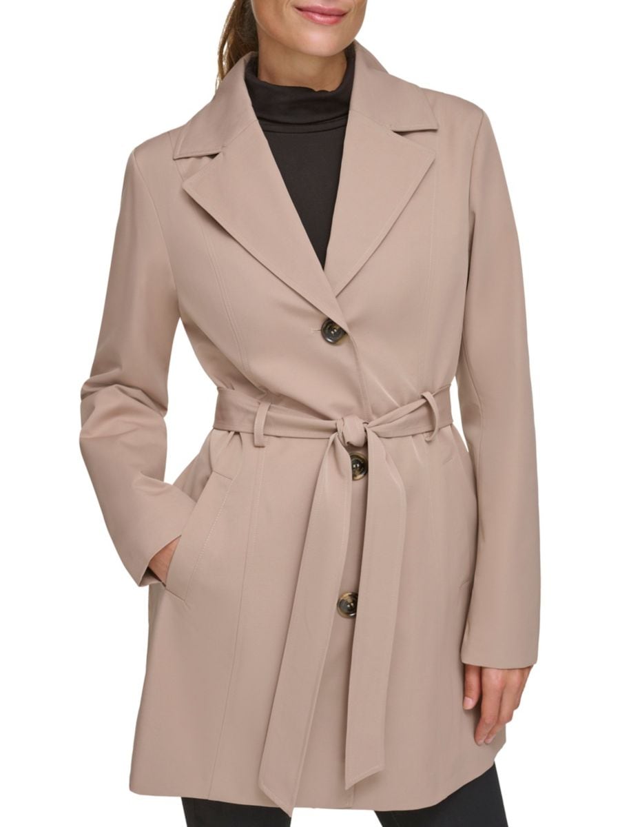 

Пальто с поясом Kenneth Cole, хаки