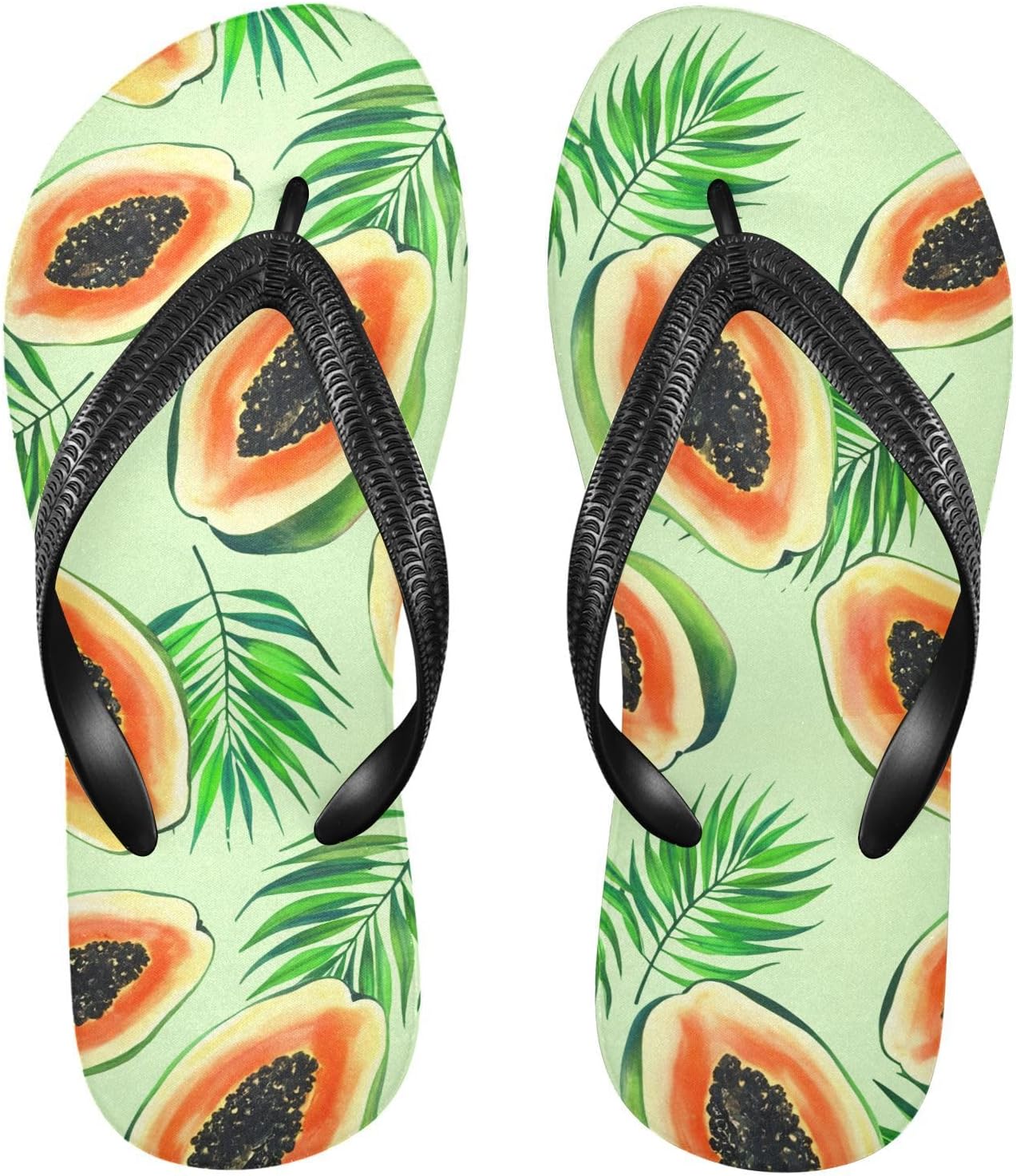 

Вьетнамки с зелеными листьями папайи, пляжные шлепанцы, резиновые нескользящие летние тапочки для женщин и мужчин, для прогулок Sinestour