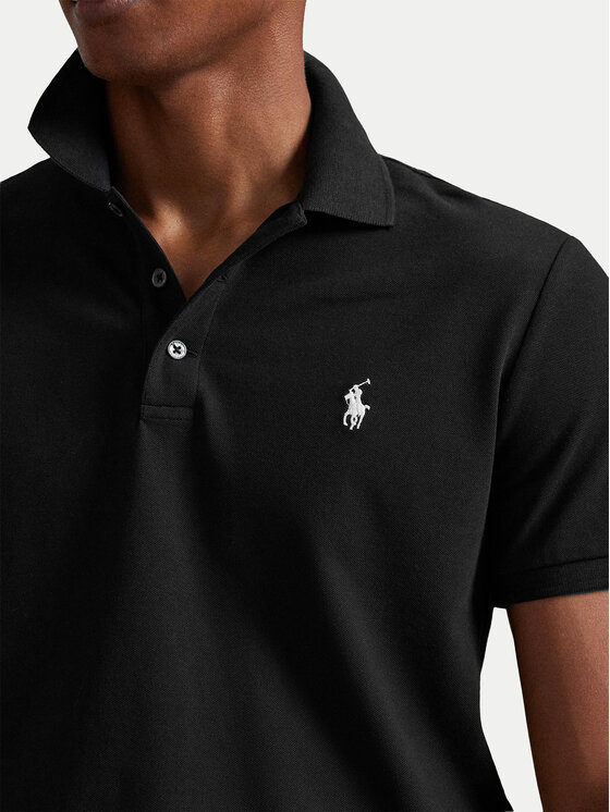 Поло custom slim fit 710941439040 Polo Ralph Lauren, черный — фото 4