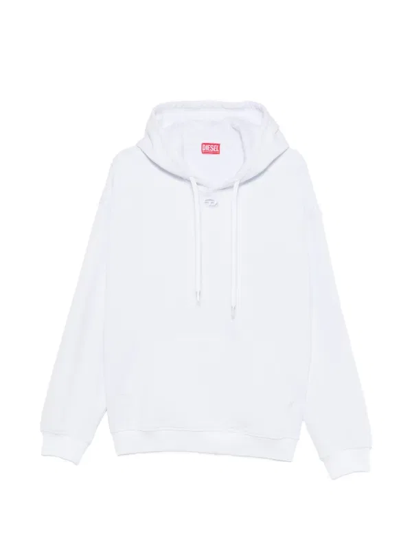 Толстовка с капюшоном на шнуровке и логотипом Diesel, белый