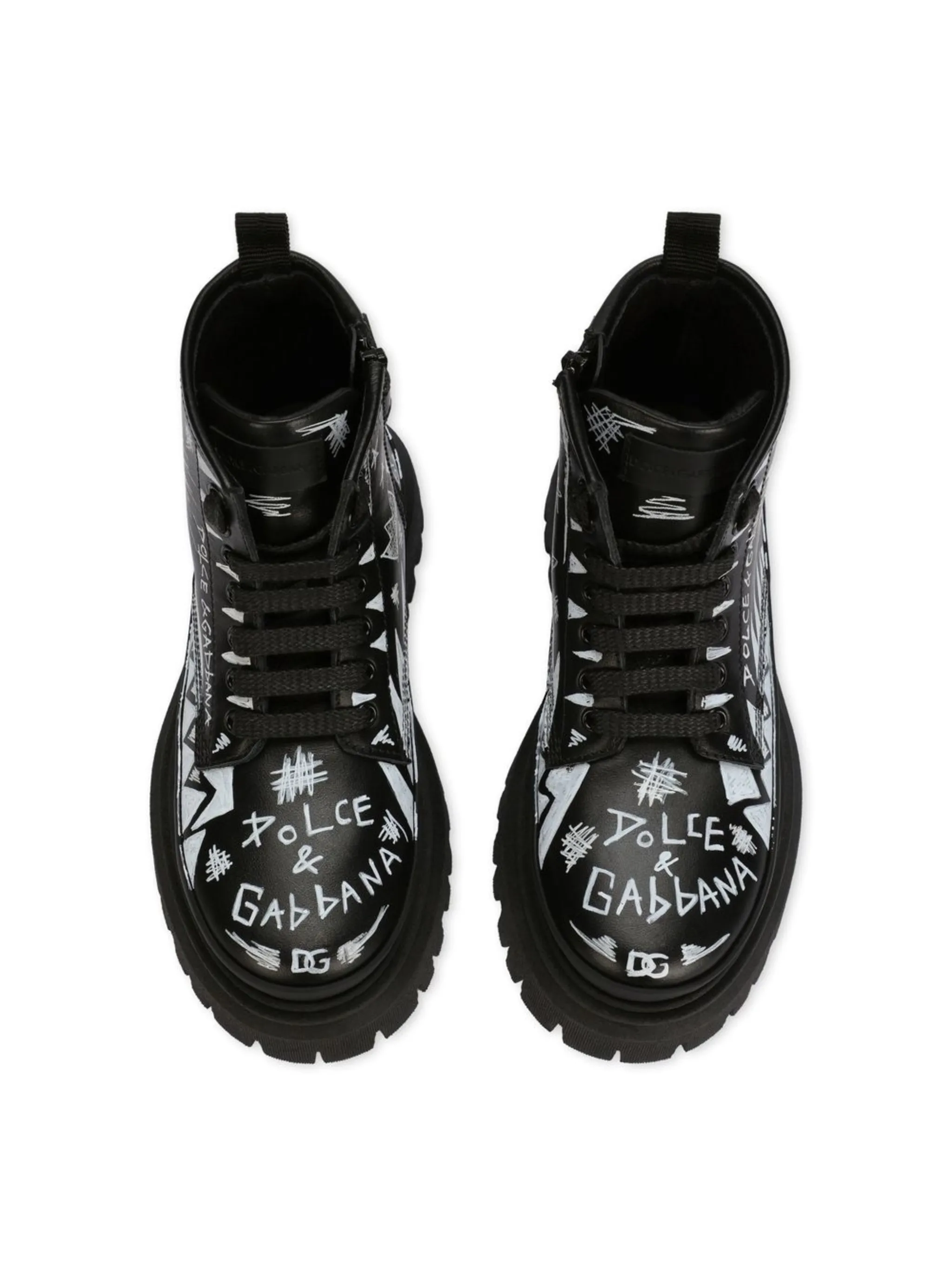Ботинки на шнуровкой с логотипом Dolce & Gabbana Kids, черный — фото 4