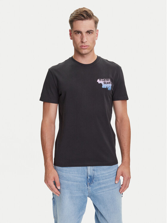 

Футболка regular fit Stack Backprint DM0DM21589 Tommy Jeans, чёрный