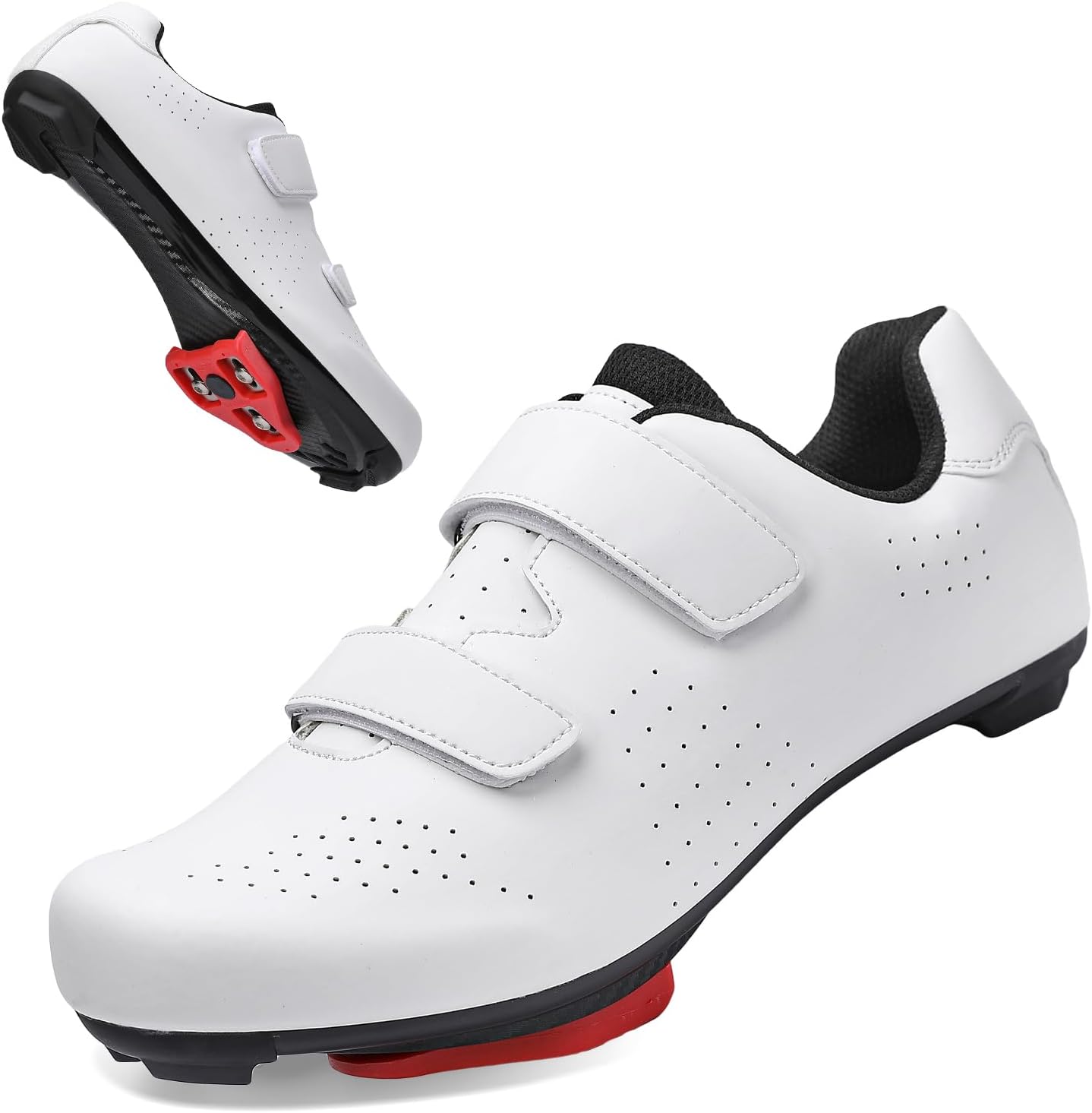 

Женские и мужские велосипедные туфли, совместимые с велосипедом Peloton, для езды в помещении и на шоссе, с велосипедными туфлями и креплениями Delta в комплекте Soleease, белый