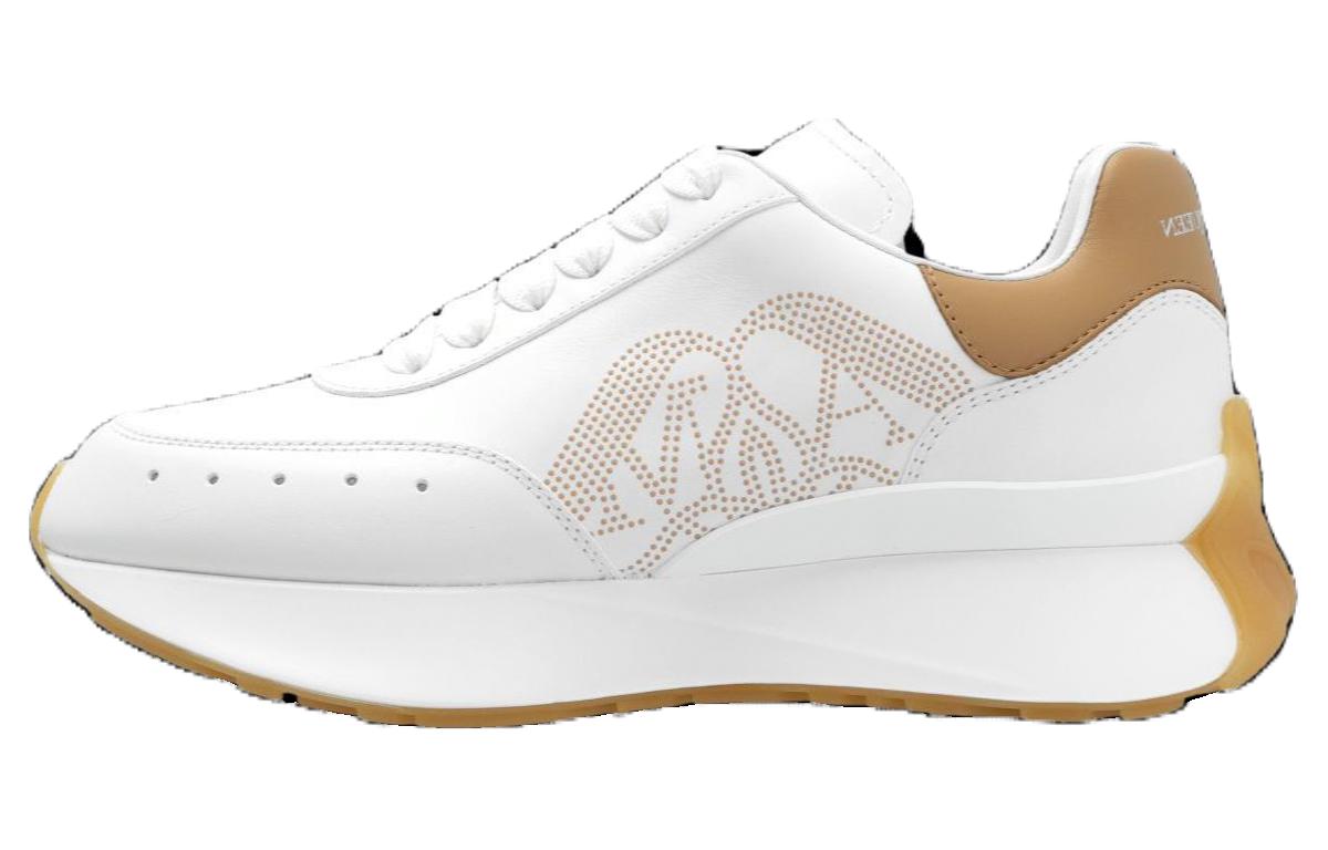 Кроссовки Sprint Runner 'Бежевый Белый' Женские Alexander McQueen, Белый Желтый
