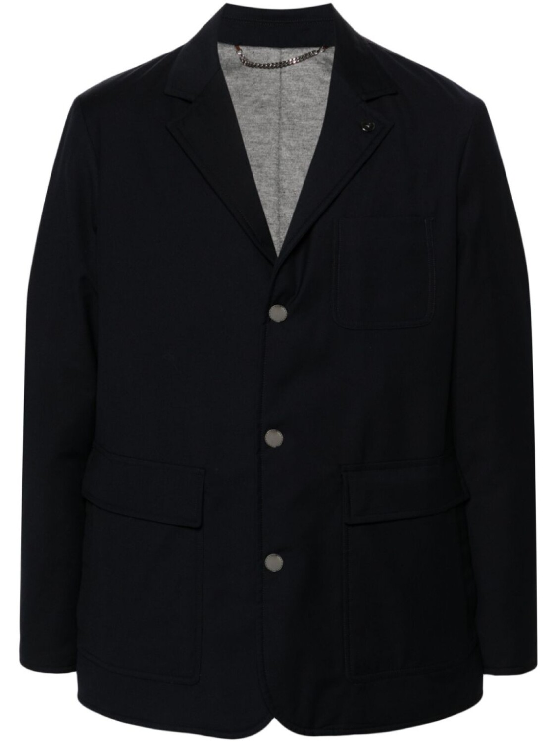 

Canali фактурная куртка на кнопках, синий
