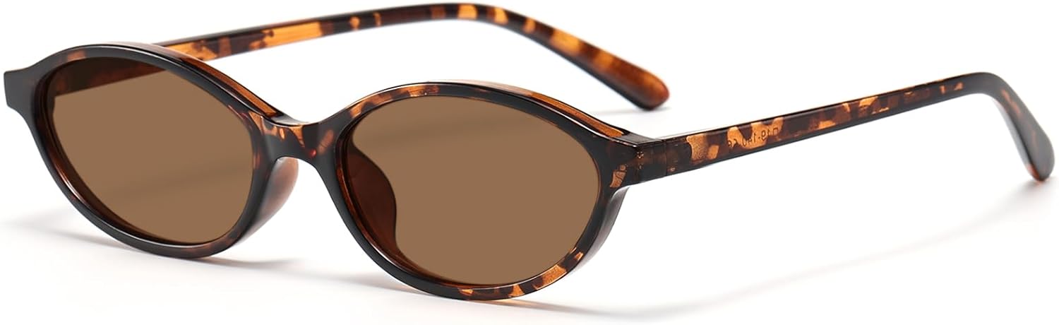 

Ретро-солнцезащитные очки овальной формы для женщин. Модные овальные узкие солнцезащитные очки «кошачий глаз» в стиле 90-х. Винтажные очки Breaksun, A3 Brown Leopard/Brown