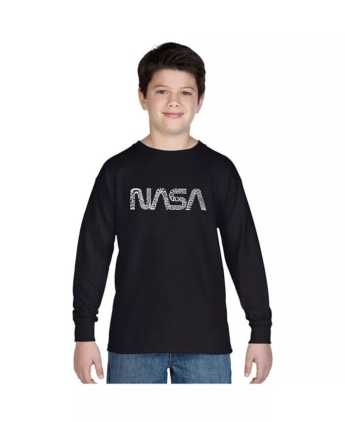 

Футболка с длинным рукавом Big Boy's Word Art — Worm Nasa La Pop Art, черный